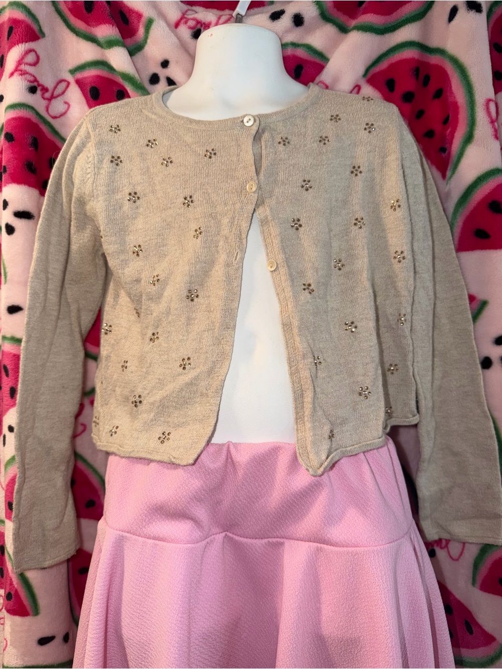 Zara Girls Beaded Cropped Cardigan